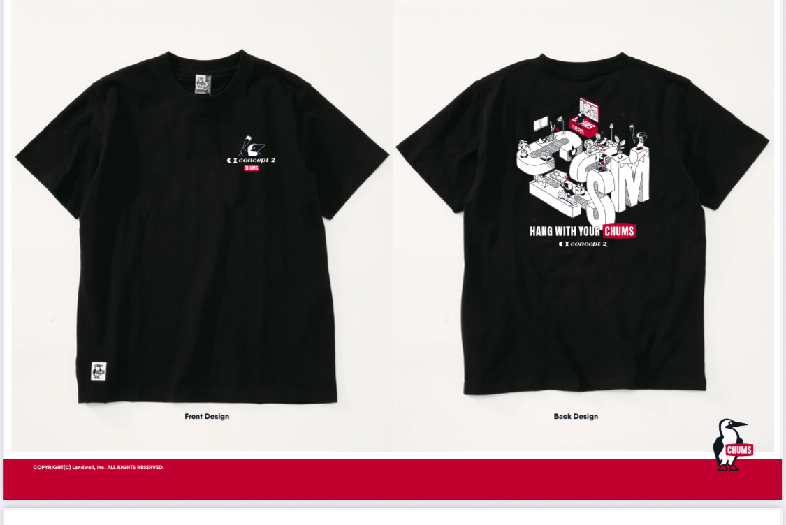 【New!!】concept2×CHUMS コラボ　ドライTシャツ　